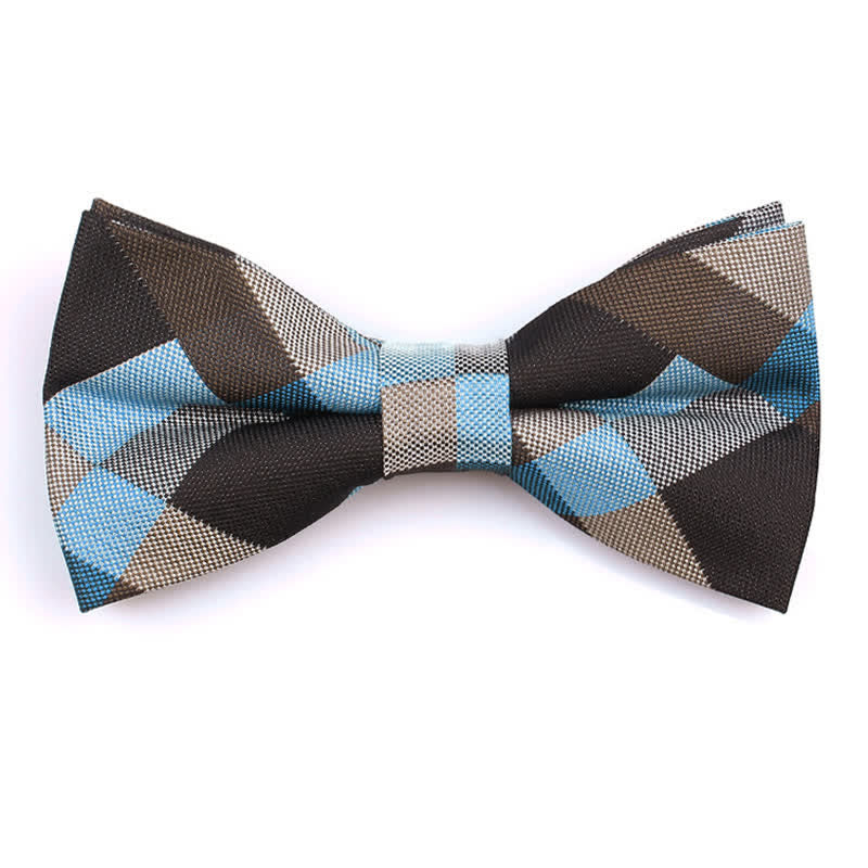 Men's Fashion Casual Modern Checked Narrow Necktie - Sky Blue - Bow Tie - image 36