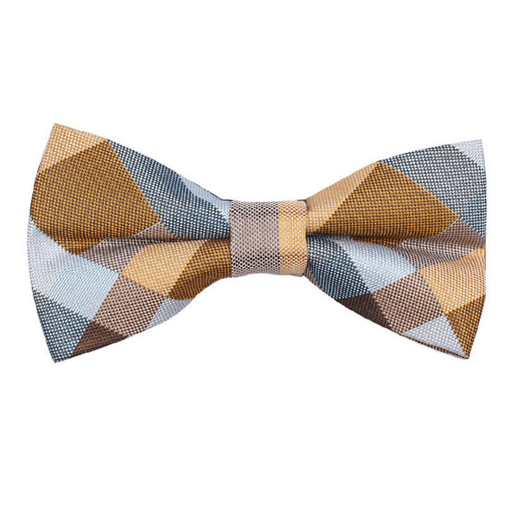 Men's Fashion Casual Modern Checked Narrow Necktie - Khaki - Bow Tie - image 41