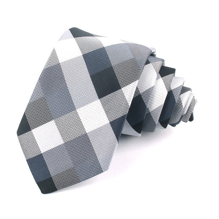 Men's Fashion Casual Modern Checked Narrow Necktie - Gray - Necktie - image 20