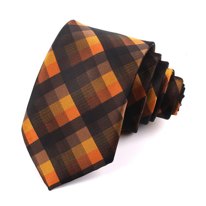 Men's Fashion Casual Modern Checked Narrow Necktie - Orange - Necktie - image 25