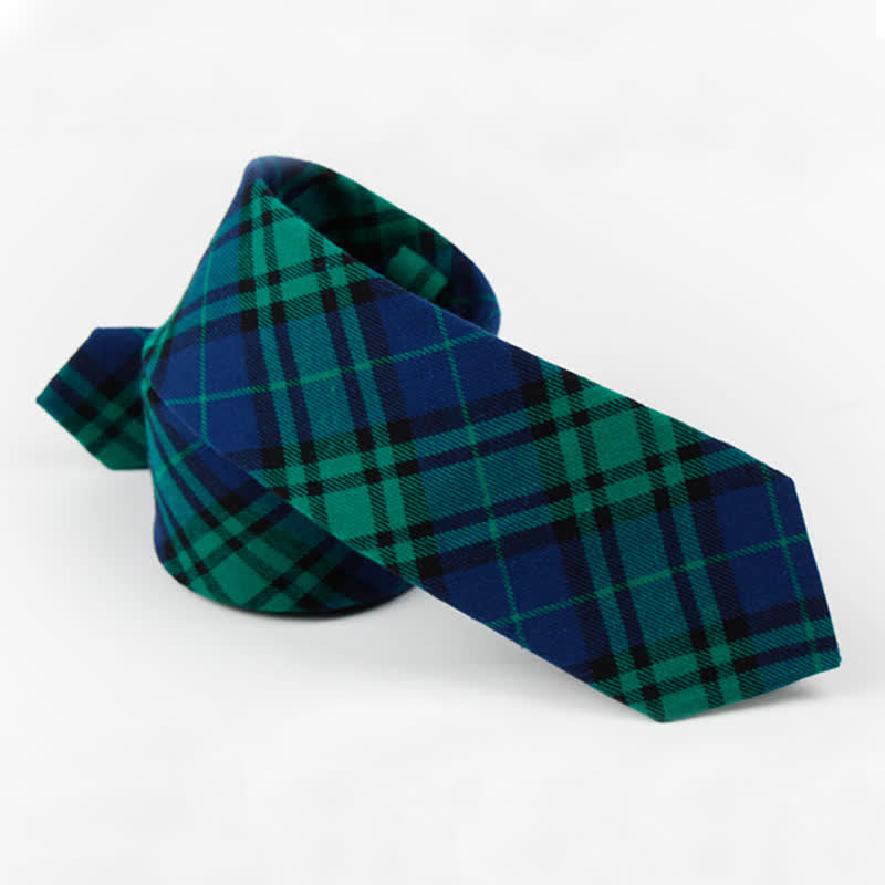 Men's Trendy Plaid Pattern Bow Tie Handkerchief Necktie - image 3