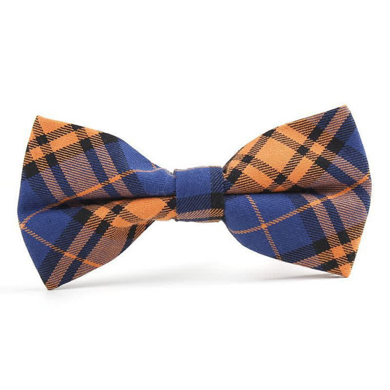 Men's Trendy Plaid Pattern Bow Tie Handkerchief Necktie - Style #3 - Bow Tie - image 19