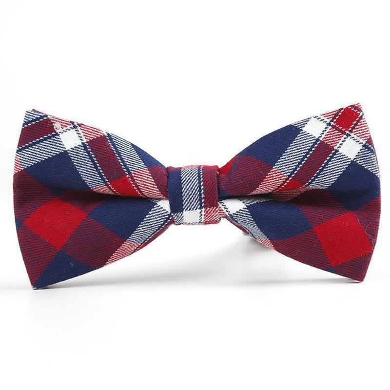 Men's Trendy Plaid Pattern Bow Tie Handkerchief Necktie - Style #10 - Bow Tie - image 40