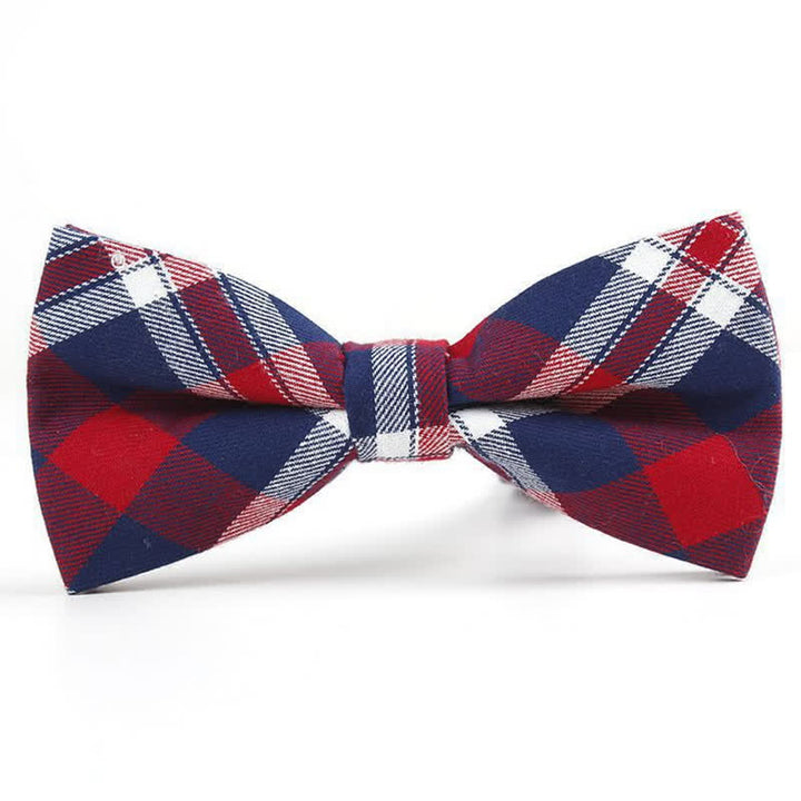 Men's Trendy Plaid Pattern Bow Tie Handkerchief Necktie - Style #10 - Bow Tie - image 40