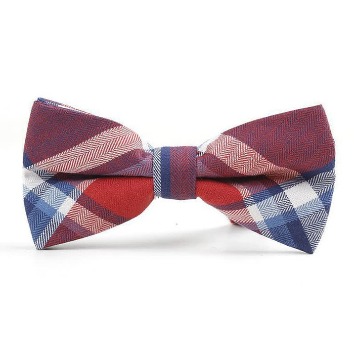 Men's Trendy Plaid Pattern Bow Tie Handkerchief Necktie - Style #7 - Bow Tie - image 31