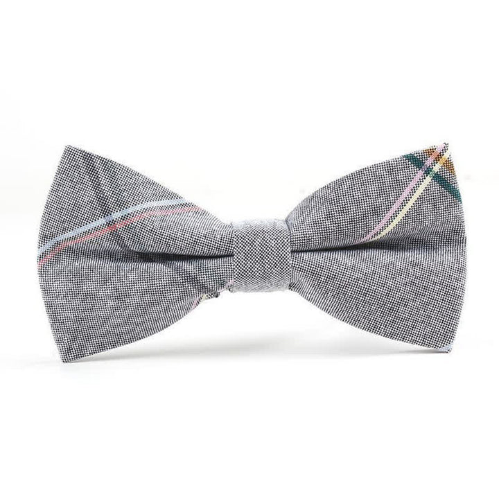 Men's Trendy Plaid Pattern Bow Tie Handkerchief Necktie - Style #2 - Bow Tie - image 10