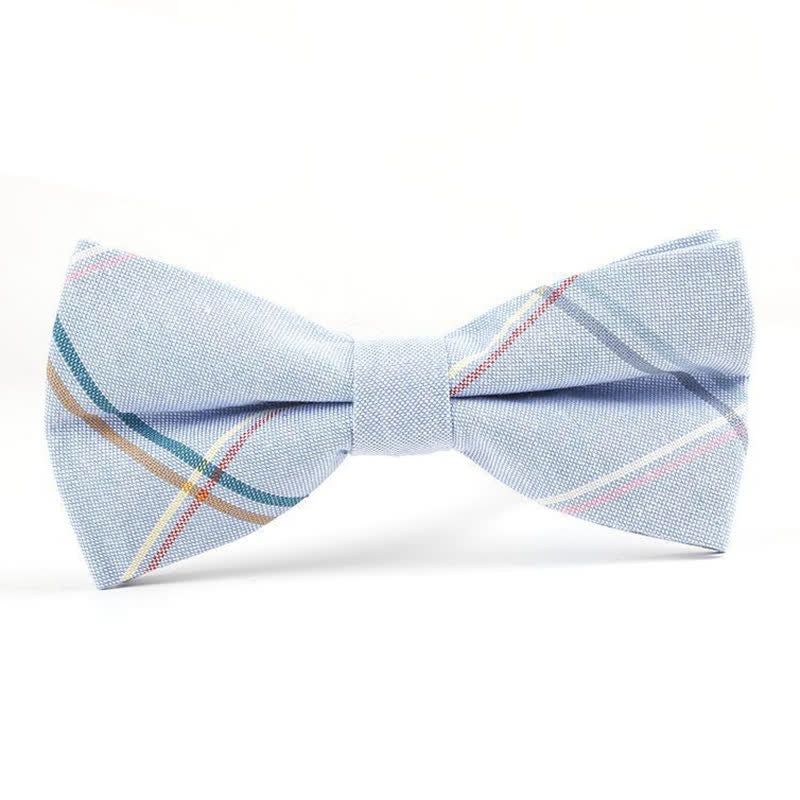 Men's Trendy Plaid Pattern Bow Tie Handkerchief Necktie - Style #15 - Bow Tie - image 55