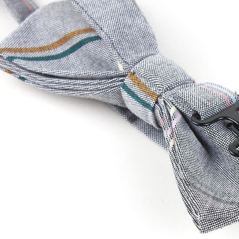 Men's Trendy Plaid Pattern Bow Tie Handkerchief Necktie - image 12