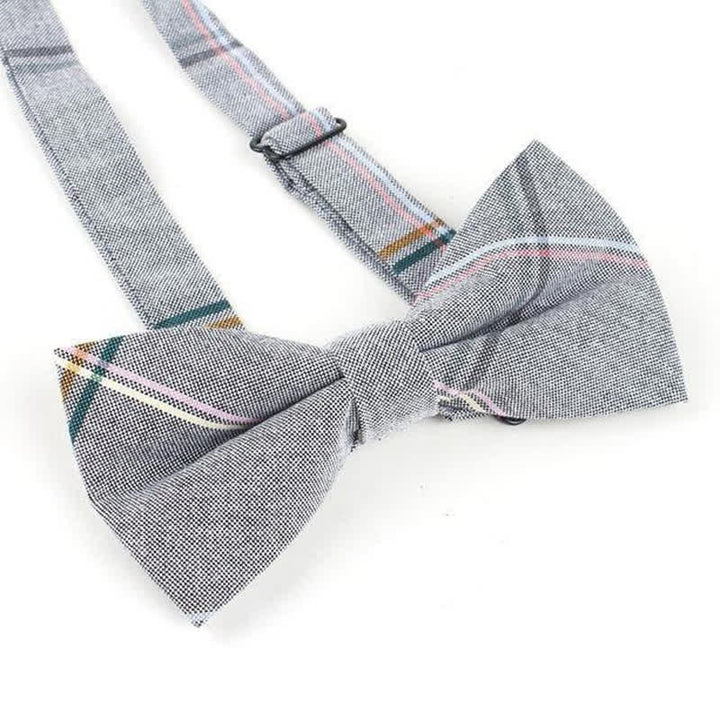 Men's Trendy Plaid Pattern Bow Tie Handkerchief Necktie - image 11