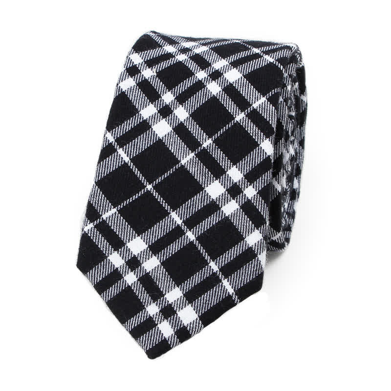 Men's Trendy Plaid Pattern Bow Tie Handkerchief Necktie - Style #6 - Necktie - image 27