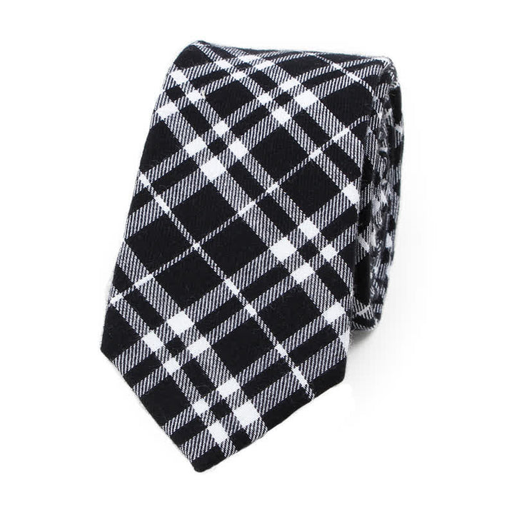 Men's Trendy Plaid Pattern Bow Tie Handkerchief Necktie - Style #6 - Necktie - image 27