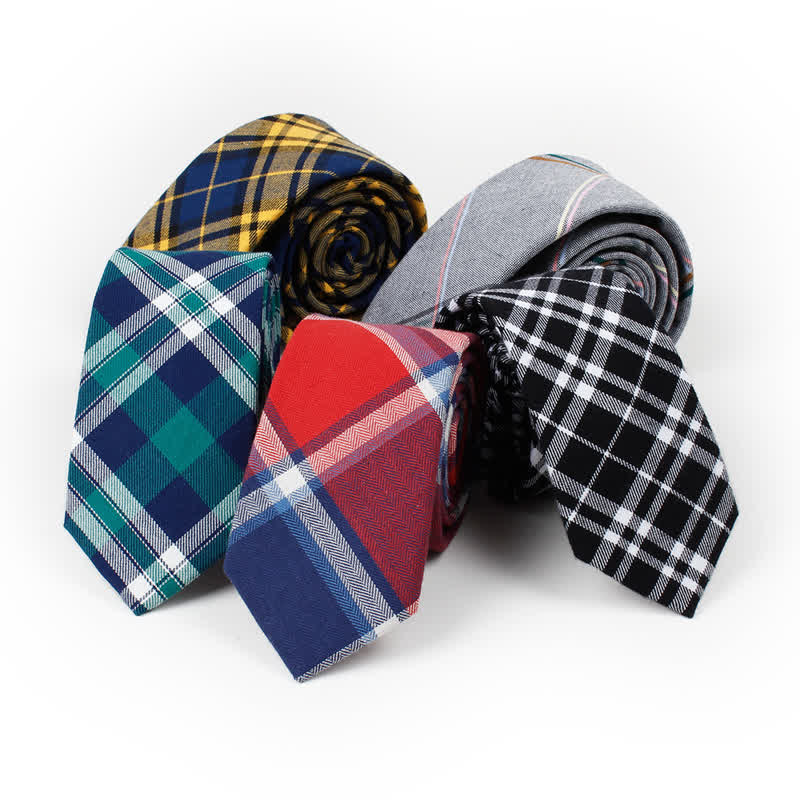 Men's Trendy Plaid Pattern Bow Tie Handkerchief Necktie - image 2