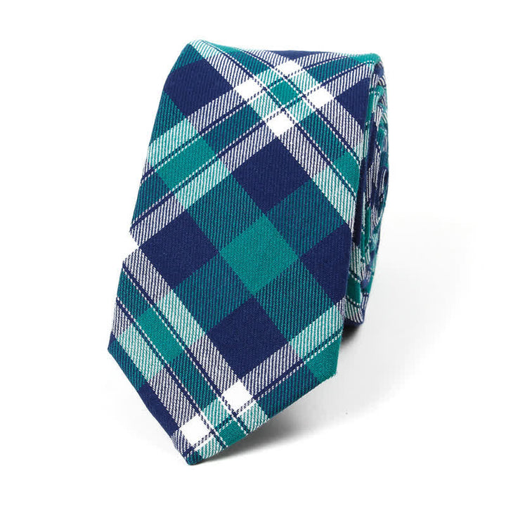 Men's Trendy Plaid Pattern Bow Tie Handkerchief Necktie - Style #12 - Necktie - image 45