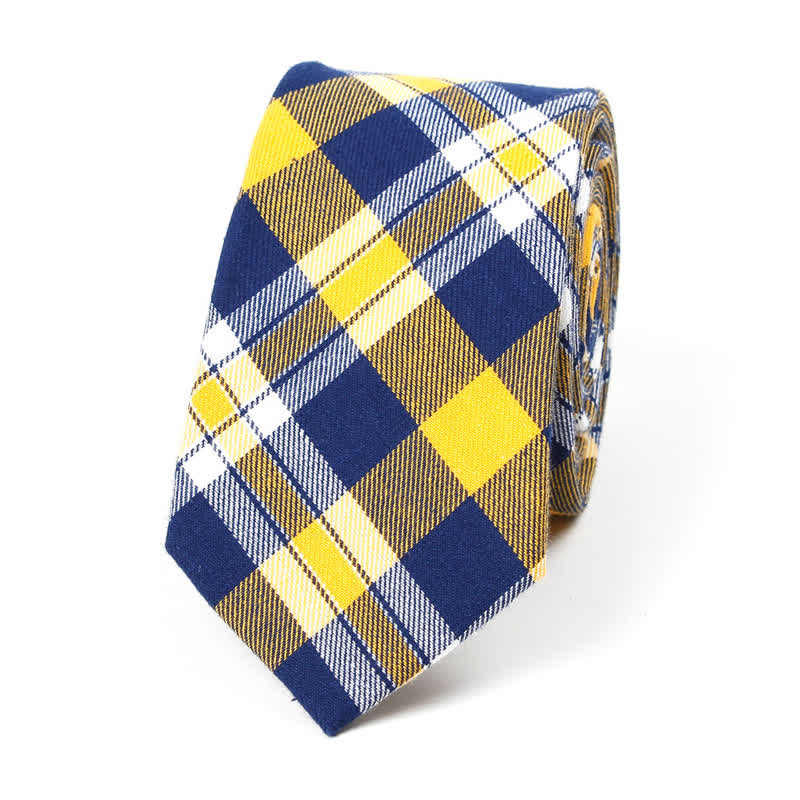 Men's Trendy Plaid Pattern Bow Tie Handkerchief Necktie - Style #11 - Necktie - image 42