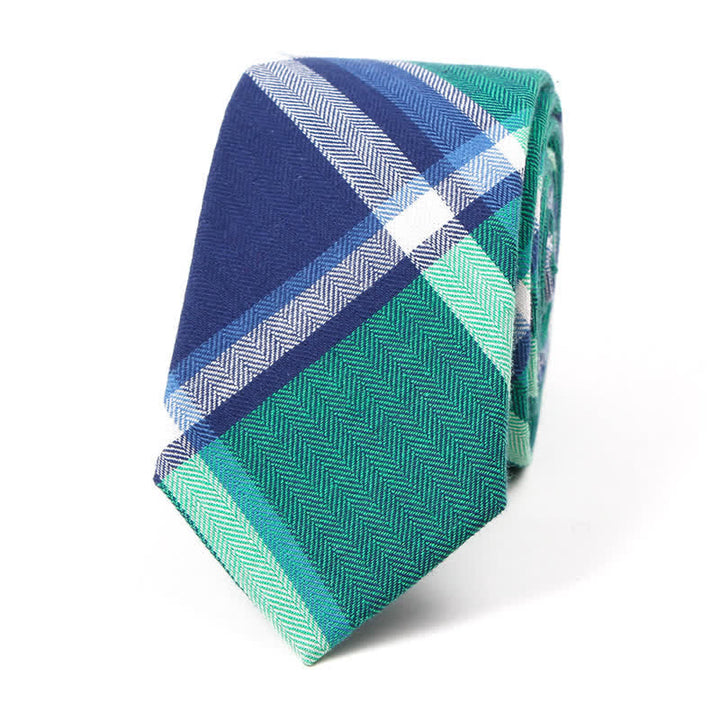 Men's Trendy Plaid Pattern Bow Tie Handkerchief Necktie - Style #9 - Necktie - image 36