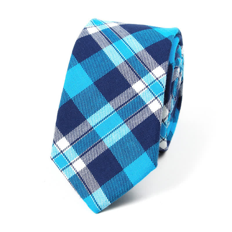 Men's Trendy Plaid Pattern Bow Tie Handkerchief Necktie - Style #14 - Necktie - image 51