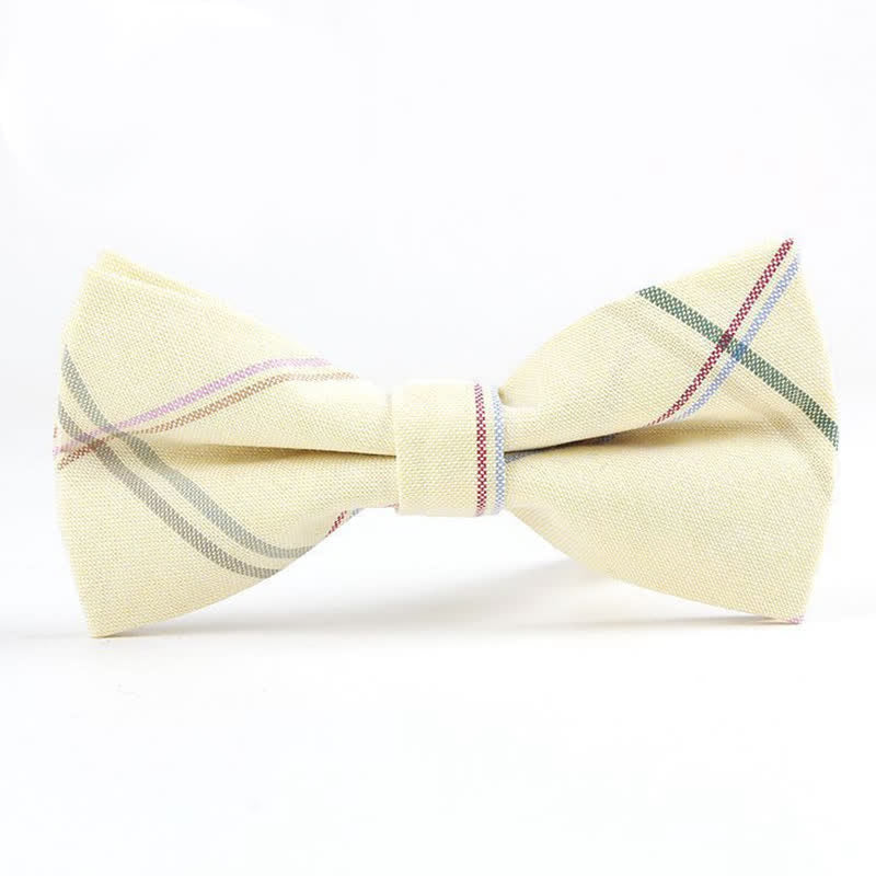 Men's Trendy Plaid Pattern Bow Tie Handkerchief Necktie - Style #13 - Bow Tie - image 49