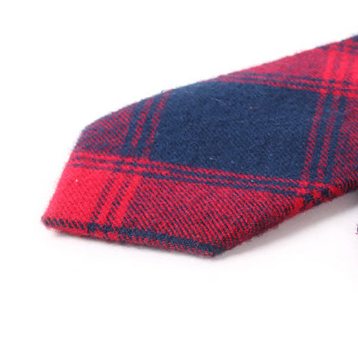 Men's Formal Look Suit Accessory Plaid Cotton Necktie - image 6