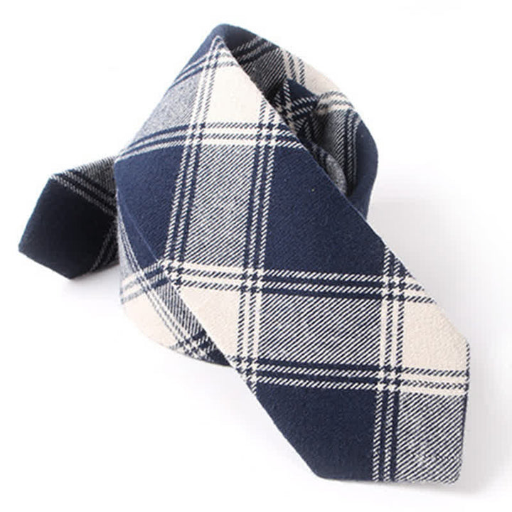 Men's Formal Look Suit Accessory Plaid Cotton Necktie - image 10