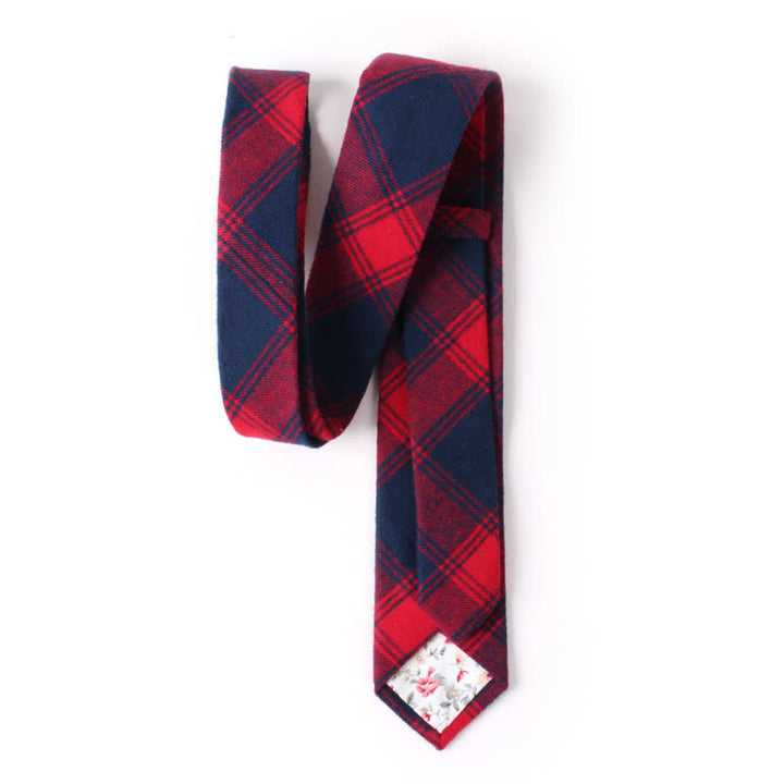 Men's Formal Look Suit Accessory Plaid Cotton Necktie - image 3