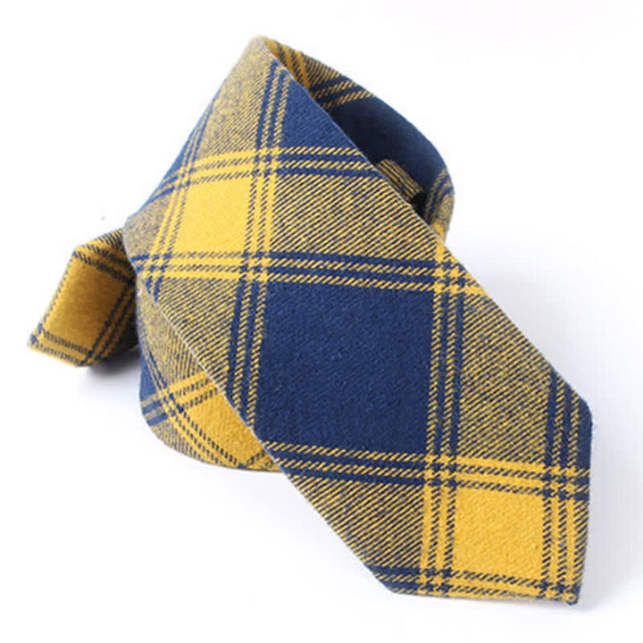 Men's Formal Look Suit Accessory Plaid Cotton Necktie - image 8