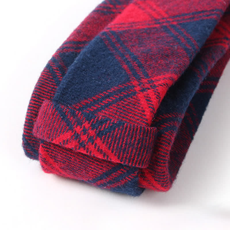 Men's Formal Look Suit Accessory Plaid Cotton Necktie - image 5