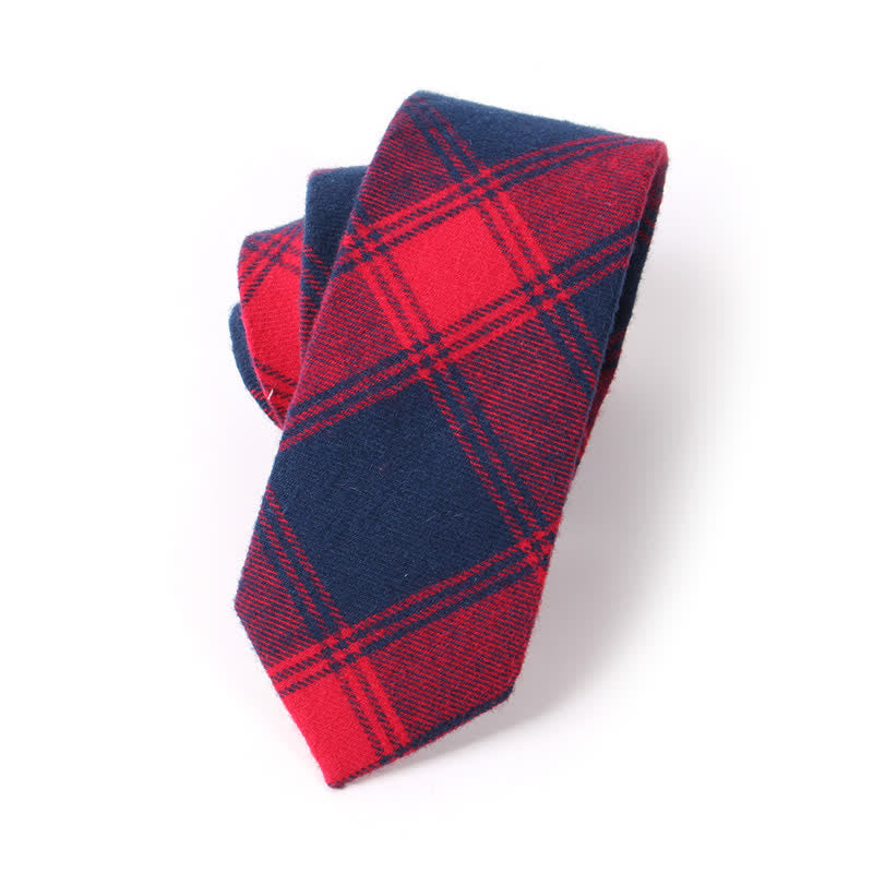 Men's Formal Look Suit Accessory Plaid Cotton Necktie - image 2