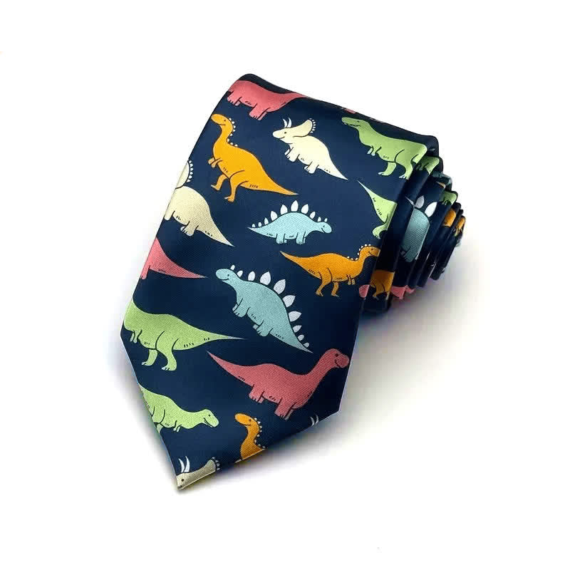 Men's Colorful Dinosaur Printed Fashion Suit Accessory Necktie - Colorful Dinosaur - image 0