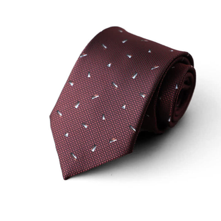 Men's Burgundy Animal Motifs Formal Necktie - Style #5 - image 4