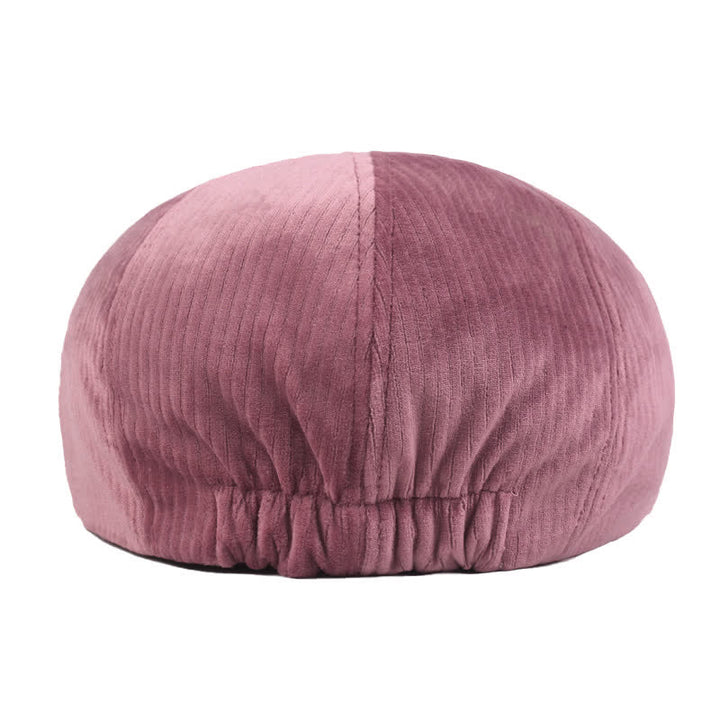 Corduroy Stripe Short Visor Beret Hat - image 5