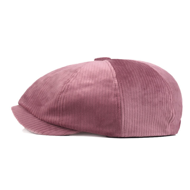 Corduroy Stripe Short Visor Beret Hat - image 4