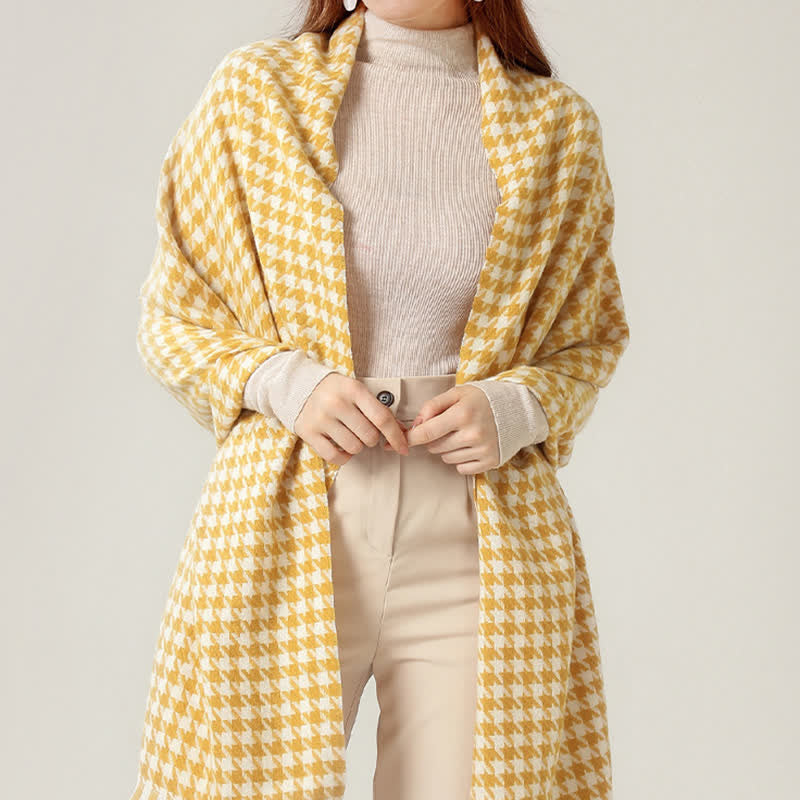 Unisex Classic Houndstooth Imitation Cashmere Scarf - image 16