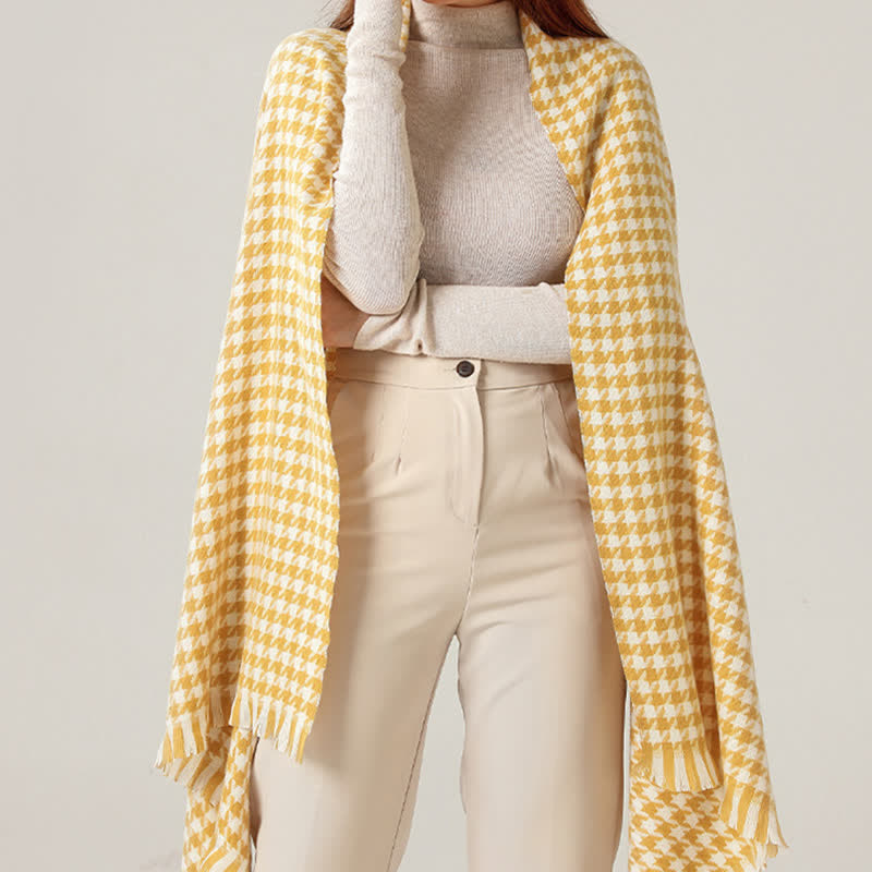 Unisex Classic Houndstooth Imitation Cashmere Scarf - image 17