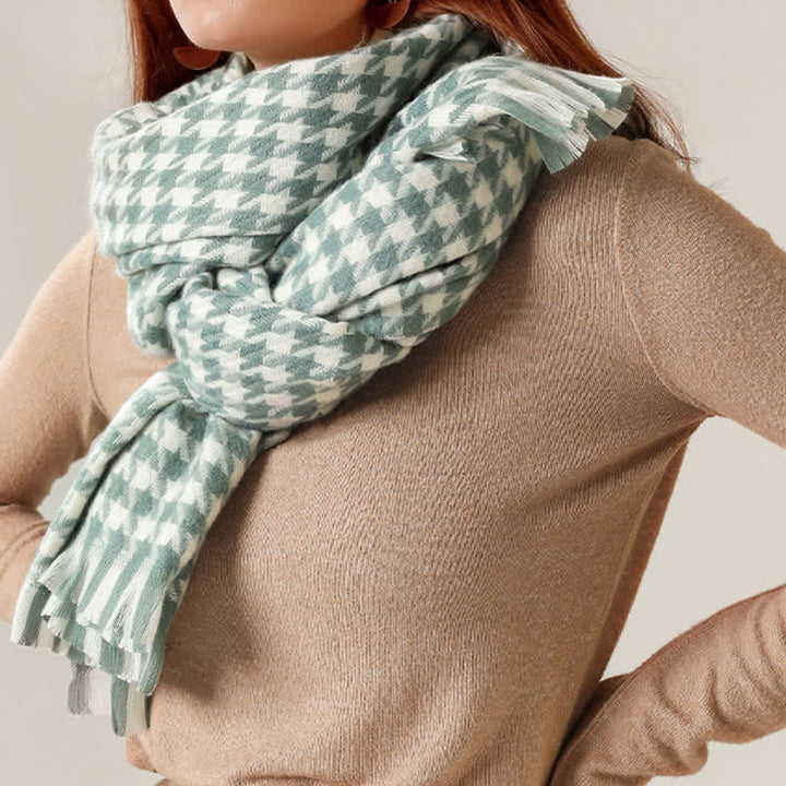 Unisex Classic Houndstooth Imitation Cashmere Scarf - image 20