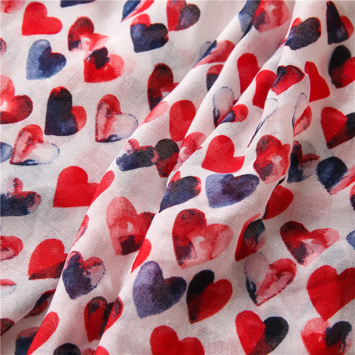 Women's Happiness Red Heart Tassel Thin Scarf - image 7