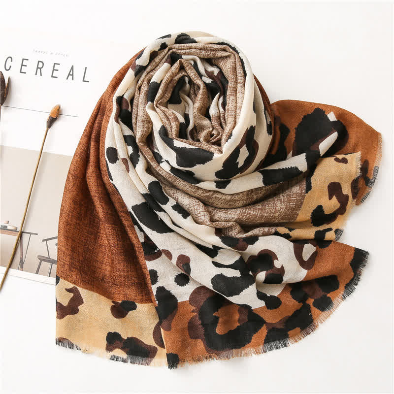 Women's Animal Leopard Printed Large Thin Scarf - image 15
