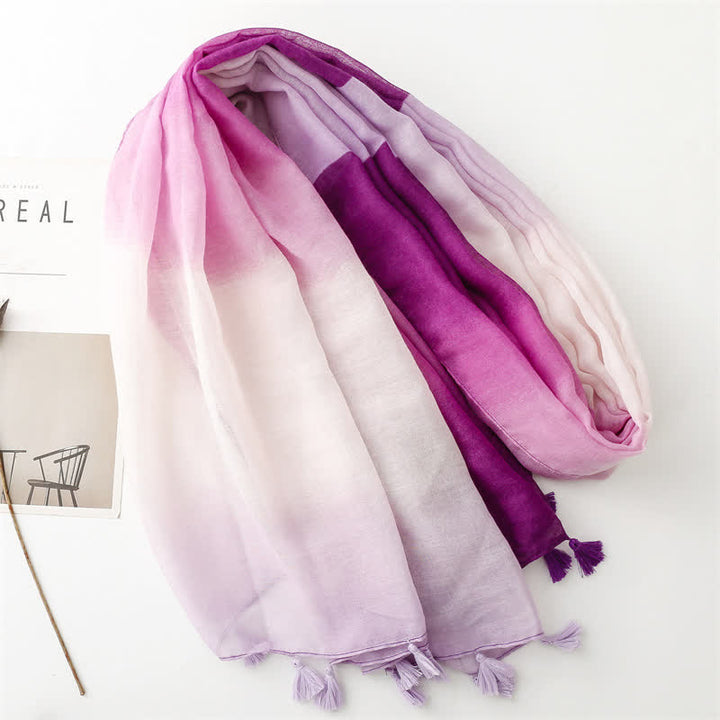 Women's Fresh Unique Gradient Color Thin Scarf - image 15
