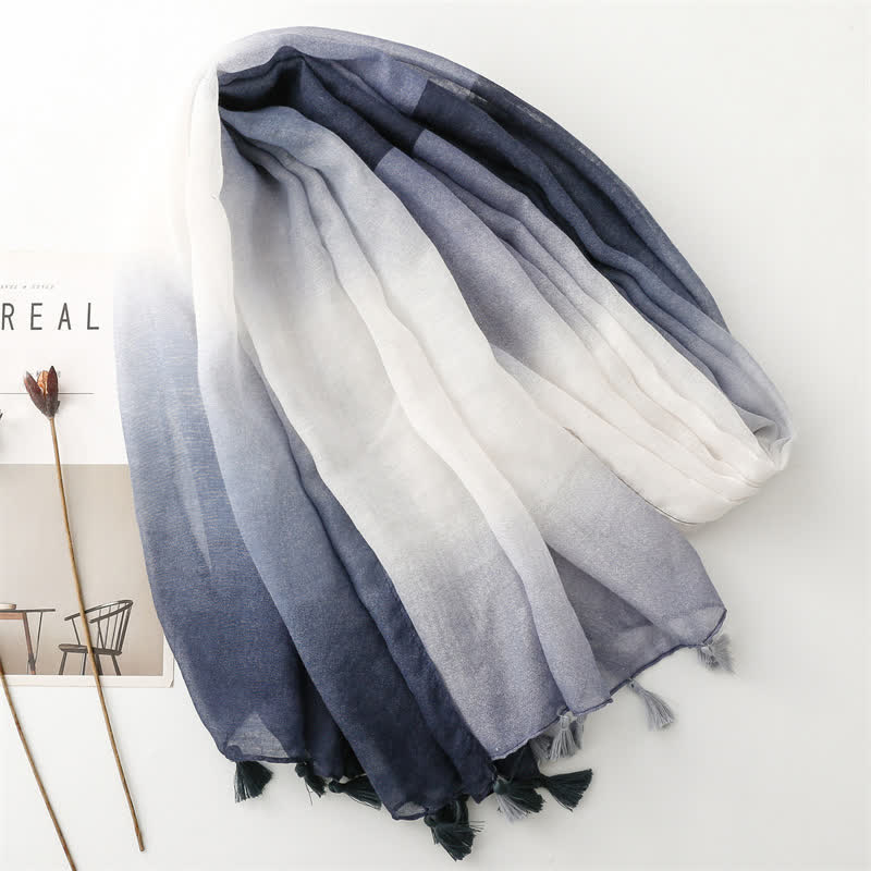 Women's Fresh Unique Gradient Color Thin Scarf - image 2