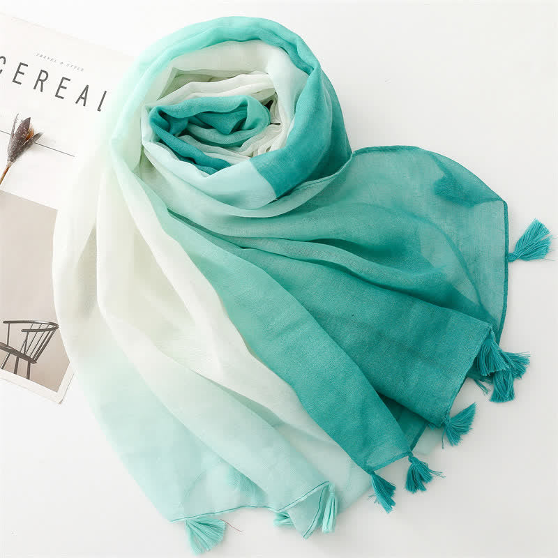 Women's Fresh Unique Gradient Color Thin Scarf - image 9