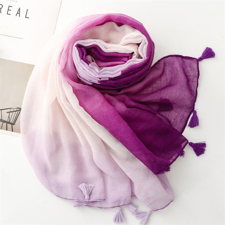 Women's Fresh Unique Gradient Color Thin Scarf - image 14