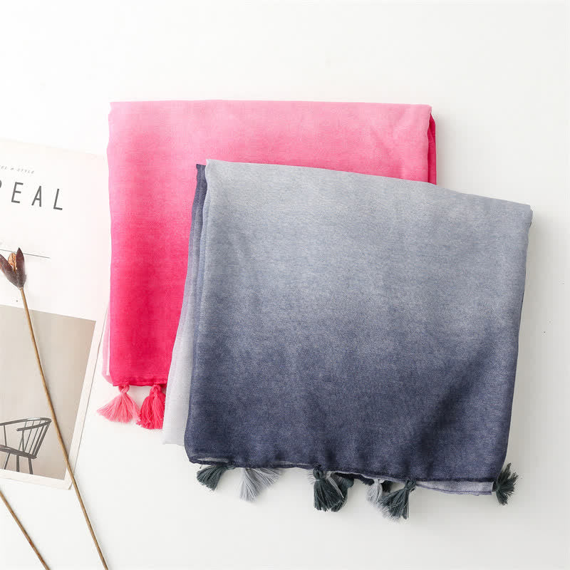 Women's Fresh Unique Gradient Color Thin Scarf - image 12
