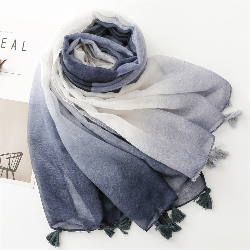 Women's Fresh Unique Gradient Color Thin Scarf - image 3