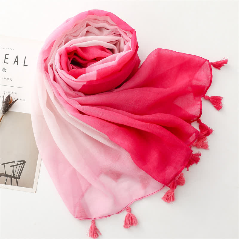 Women's Fresh Unique Gradient Color Thin Scarf - image 17