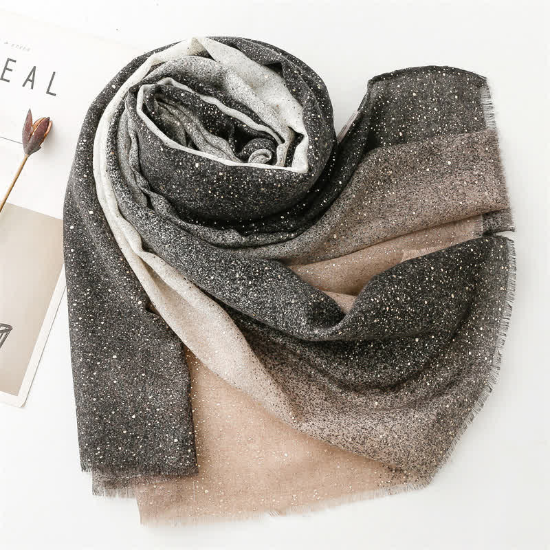 Women's Elegant Foil Printed Gradient Color Thin Scarf - image 2