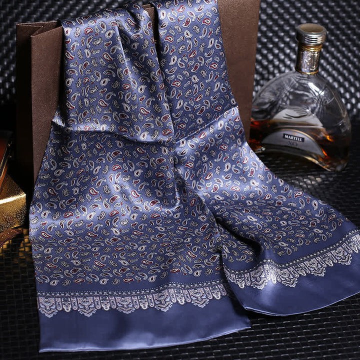 Men's Luxury Crepe Satin Long Pure Silk Scarf - image 0
