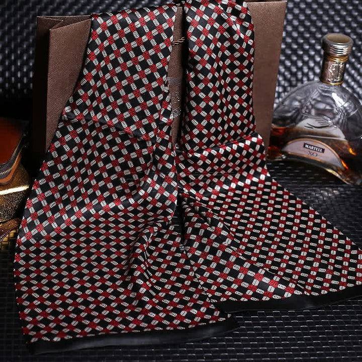 Men's Luxury Crepe Satin Long Pure Silk Scarf - Style #10 - image 12