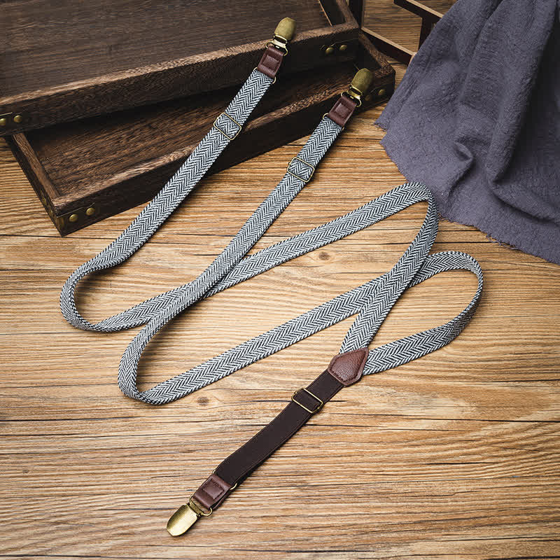 Herringbone Fashion Pants Straps Y-back Suspenders - image 2