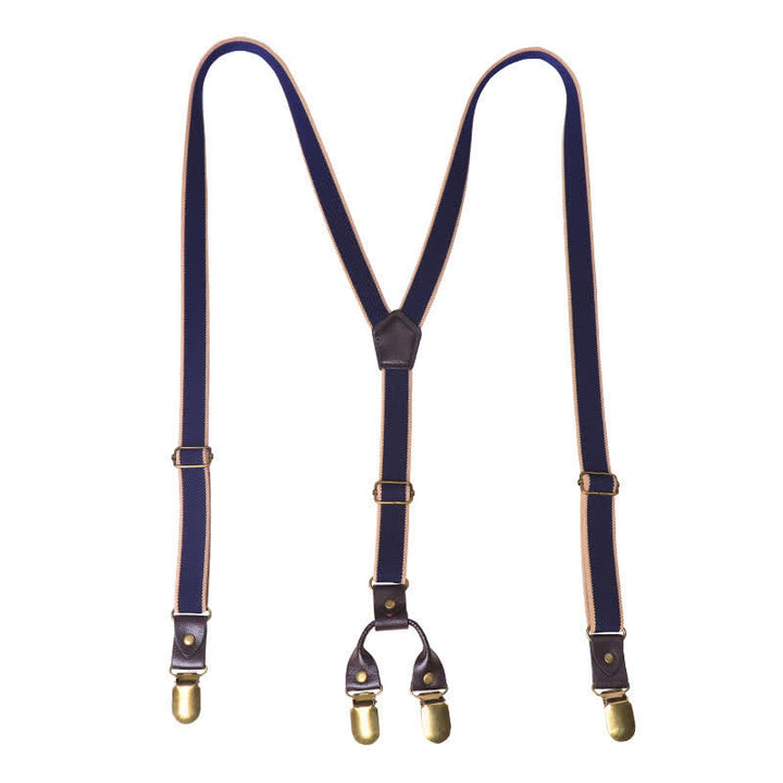 Navy Blue Casual 6-Clips Y-back Elastic Trouser Suspenders - image 4