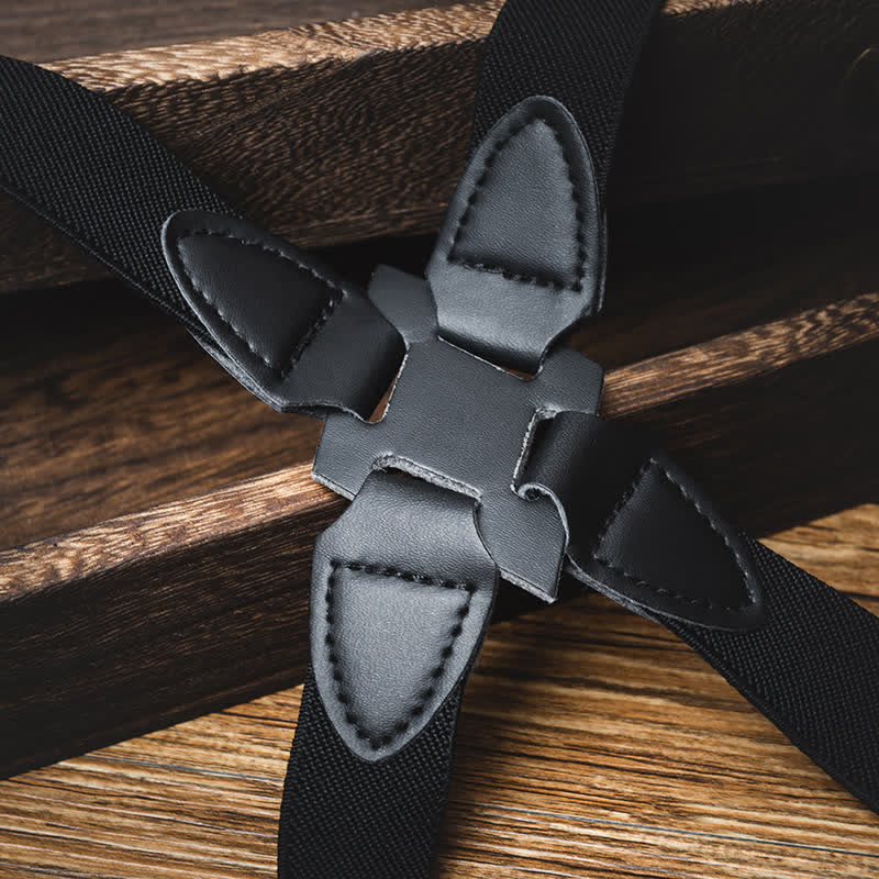 Black X-Back Holster Type Elastic Suspenders - image 2