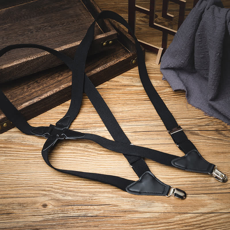 Black X-Back Holster Type Elastic Suspenders - image 1